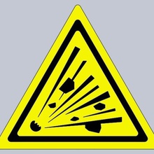 risque d'explosion en signe d'avertissement art signes logos l'arme laboratoire de explosifs une explosion dinamyte la chimie 3d print model - Mito3D