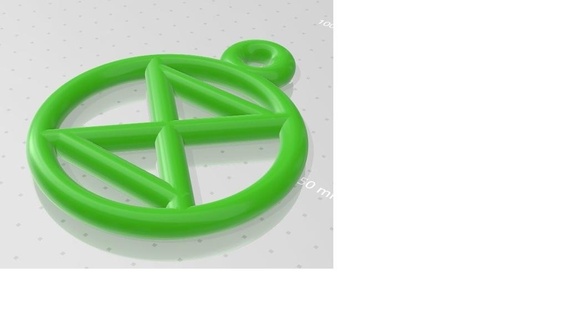 extinction rebellion keychain keychains 3d print model - Mito3D