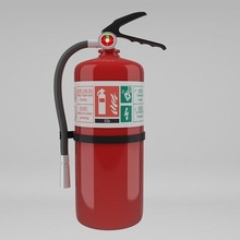 extinguisher tool gas water burn flame flammable equipment men man burning wood box container mud house walls woods game poly hall lounge room bedroom living panel explosive fireman 3d print model - Mito3D