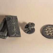 extra stone props game dungeon sewer grate staircase sarchophagus tabletop architecture prop creature miniature dungeons dragons dnd 3d print model - Mito3D