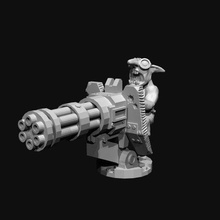 extremely mad grot mounted dakka gun game 28mm orc ork gretchin warboss warlord warhammer 40k 3d print model - Mito3D