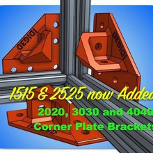 extrusão de canto placa suportes 1515 2020 2525 3030 4040 ferramenta Impressora 3d peças suporte montagem quadro chave cinta ângulo 3d print model - Mito3D