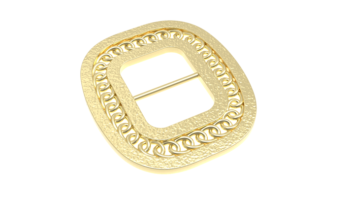 eye-catching shiny gold decorative belt buckle 3d model printable jewellery fashion silver luxury sailing ring dring modern band stackable vintage pendant beauty pirates 3d print model - Mito3D