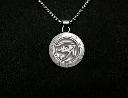 eye horus pendant ancient egypt pharaonic jewelry 3dsmax necklaces egyptian pendants inscriptions 3d print model - Mito3D