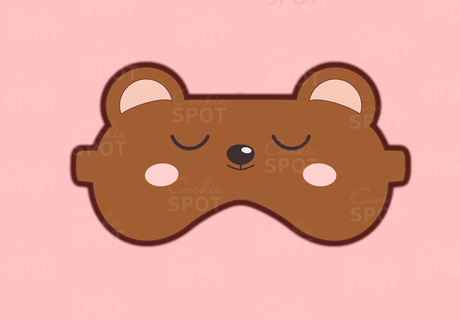eye mask cookie cutter teddy 3d print model - Mito3D