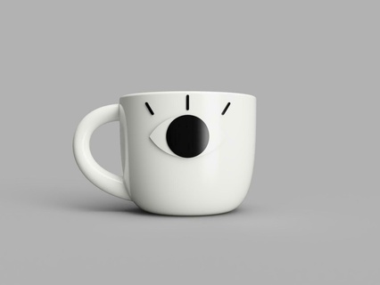 Auge Becher Zuhause Haus Tasse Becher Kaffee Auge 3d print model - Mito3D