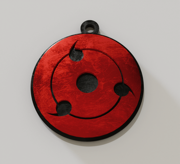 occhio energia uchiha chiave catena Naruto Shipuden sasuke itachi sharingan poteri portachiavi oculari occhi prodigi 3d print model - Mito3D
