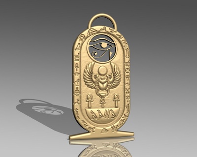 occhio ra collana antico egyption iscrizioni gioielleria oro stampabile Egitto prototipo stl stampa faraonico braccialetti collane pendente scarabeo cartiglio ankh attraversare ciondoli 3d print model - Mito3D