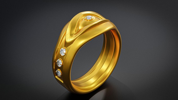 œil bague or argent bijoux diamant gemme bijou imprimable sculpture sculpter anneaux Providence égyptien 3d print model - Mito3D