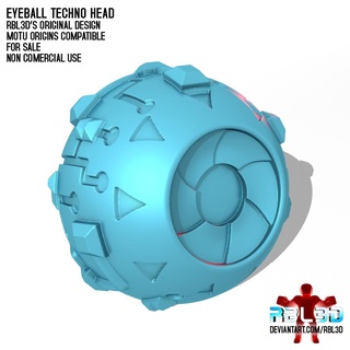 eyeball techno head motu compatible motuv motuo masters universe he-man heman rbl3d actionfigure fivepointfive eye optic technodrome 3d print model - Mito3D