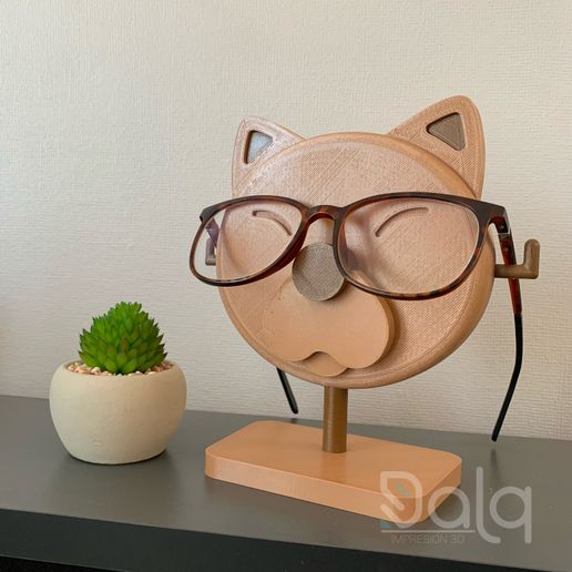 eyeglass support glasses lenses cat 3D print model - Mito3D