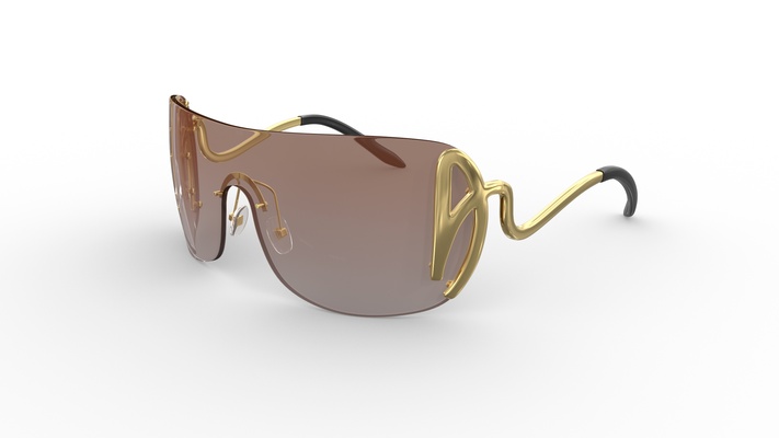 occhiali sole donne lettera moda occhio lente indossare 3d print model - Mito3D