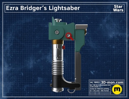 ezra bridger's lightsaber blaster - star wars Art combat cosplay costume detail empire force jedi mechanism movie prop rebels rey scifi series sword 3d print model - Mito3D