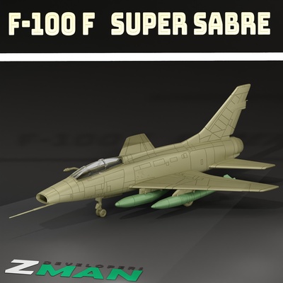 f 100 v2 6 in 1 gioco super sciabola 100a 100c 100d 100f rf yf us aeromobili 200 sla resina fdm combattente jet aereo 72 144 3d print model - Mito3D