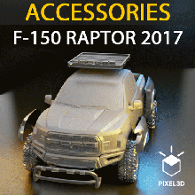 f-150 raptor 2017 - 22jan22-01 truck bed custom 124 scale models die-cast ford revell tamiya maisto transkit body kit f150 3d print model - Mito3D