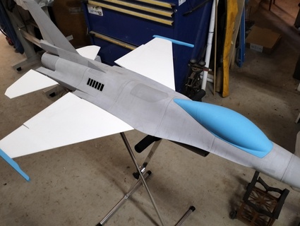 f-16 fighting falcon rc 80mm edf 1200mm wing elevon update Gadget jet plane f16 3d print model - Mito3D