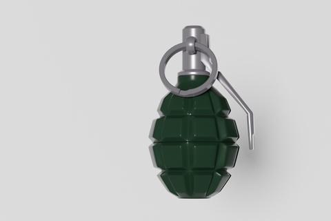 f 1 rgd 5 réplica mão granadas Grenade chaveiro 3d print model - Mito3D