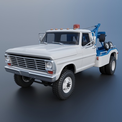 f 350 yıkıcı 1969 araba arabalar araç hobi oto otomotiv 4x4 f350 çekme kamyon çift ölçek model tekerlek sla fdm yazdır rc oyuncak 3d print model - Mito3D