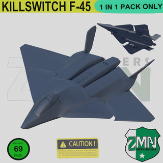 f 45 killswitch v1 combatiente jet sci fi militar avión aeronave 1 200 resina Sla fdm zmanora ruso 3d print model - Mito3D