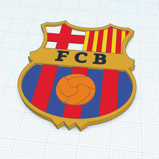 fc barcelona ceket silâh çeşitli Futbol kalkan anahtarlık tekne 3d print model - Mito3D