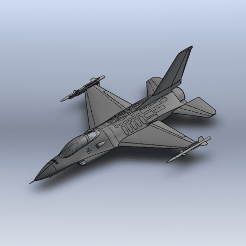 f-16 fighting falcon vários a guerra avião de caça eua 3D print model - Mito3D