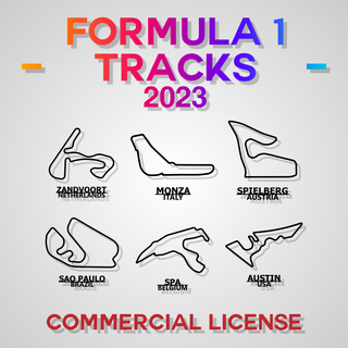 f1 2023 pistas comercial utilizar fórmula 1 circuitos etiquetas carrera carreras 3d print model - Mito3D