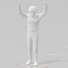 f1 campeão motorista capacete figura comício indy supercarros 3d print model - Mito3D