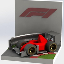 f1 diorama art ferrari 2019 1990 parce que voiture de course arttoy jouet la scène 3d print model - Mito3D