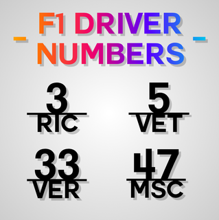 f1 motorista números Fórmula 1 etiqueta corrida motoristas 3d print model - Mito3D