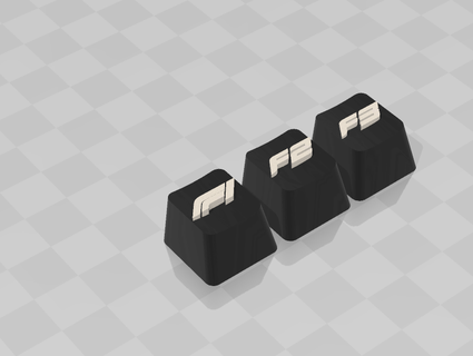 f1 f2 f3 logotipo keycaps 3d print model - Mito3D