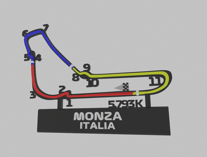 f1 monza Italia formula1 gemir imán auto carreras pista fórmula mapa refrigerador 3d print model - Mito3D