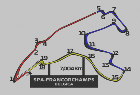 f1 spa francorchamps Bélgica formula1 circuito americas imán auto carreras pista fórmula mapa refrigerador 3d print model - Mito3D