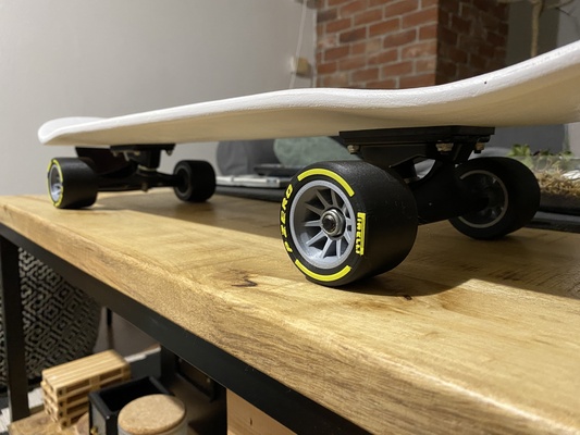 f1 style skateboard wheels skate board rims tires formula 1 slicks 3d print model - Mito3D