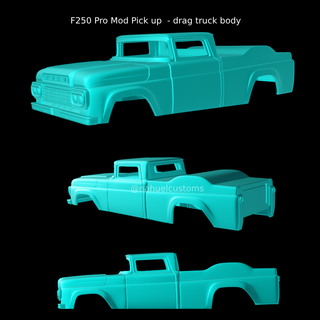f250 Pro modificación recoger arrastrar camión cuerpo f 250 100 f100 personalizado fundido presión rc espacio modelo equipo valores modificado carreras 3d print model - Mito3D