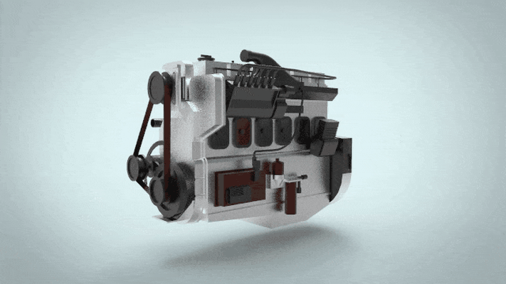 f350 motore macchina settore automobilistico motociclo sparepart macchinari auto ictus 3d print model - Mito3D