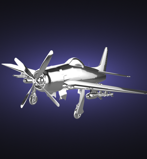 f8f bearcat grumman americano combattente warplane aereo esercito militare guerra 3d print model - Mito3D