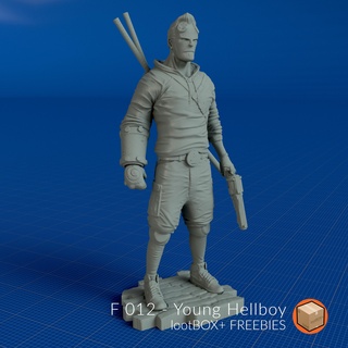 f 012 - young hellboy freestuff giveaway 3d print model - Mito3D