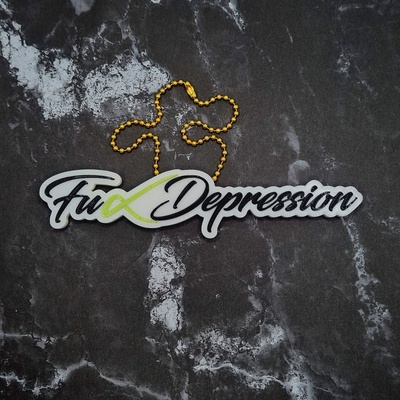 f ck depression charm - jcreatenz car accessory accessories jdm key ring chain keyring keychain commercial license available awareness 3d print model - Mito3D