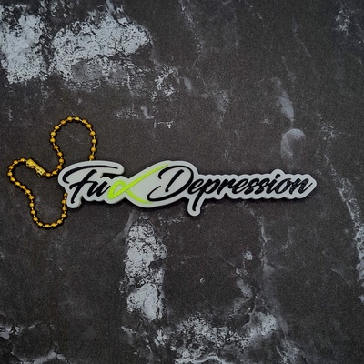 f ck depression keychain - jcreatenz charm car accessory accessories jdm key ring chain keyring commercial license available awareness 3d print model - Mito3D