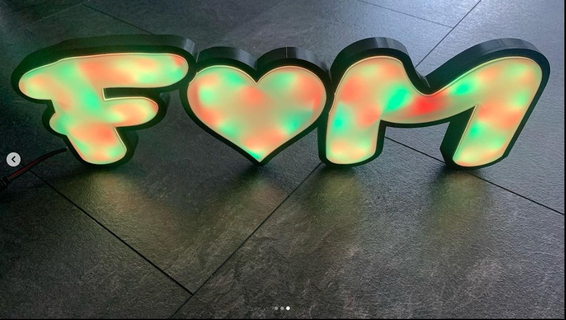 f love nooble wooble rgb led light letters ledlight ledstripes 3d wall panelling ideas 3d print model - Mito3D