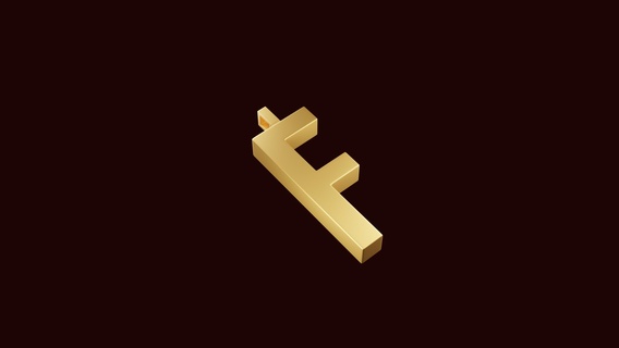 f letter pendant f letter pendant 3dmodel 3dprintable 3dartist blender jewelry design golden  3d print model - Mito3D