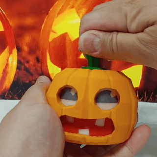 face changing halloween pumpkin spooky jack-o-lantern toy 3d print model - Mito3D