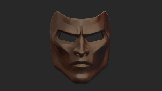 visage Douane masque casque imprimable impression stl art jouet balle frappe cosplay 3d 3d print model - Mito3D