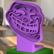 visage heureux troll art Bureau bureau lampe pièces dentifrice camping masque décoration sculpture monument figurines clé bague meme 3d print model - Mito3D