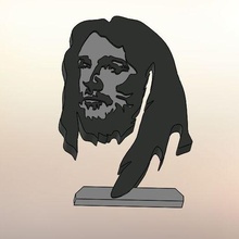 visage Jésus crucifix Christ traverser Dieu religion catholique Christian 3d print model - Mito3D