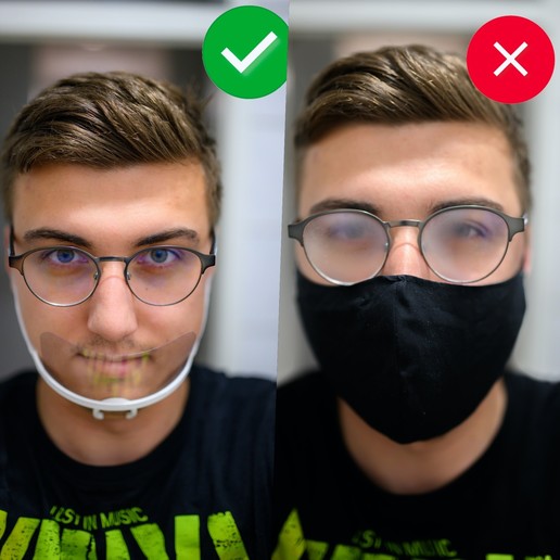 face mask mini visor protect covid corona 19 shield plastic mouth cover covers covid-19 gadget beard 3D print model - Mito3D