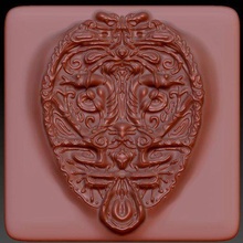 face mask ornament tile art 3d print model - Mito3D