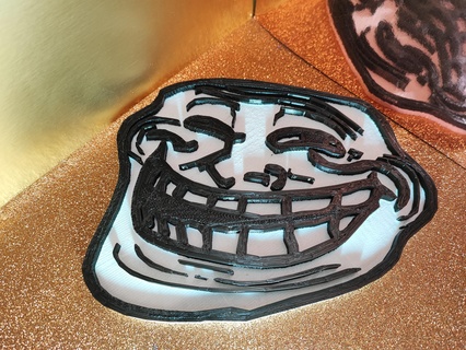 cara memes troll gracioso dientes Arte decoración juegos bricoloup 3d Navidad chuchería 3d print model - Mito3D