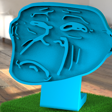 visage triste troll libre 24 heures art jouet poly mignonne maison fille garçon enfants jardin plantes animal 3d print model - Mito3D