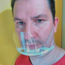 face shield gadget mask covid easy breathing reverse visor 3d print model - Mito3D